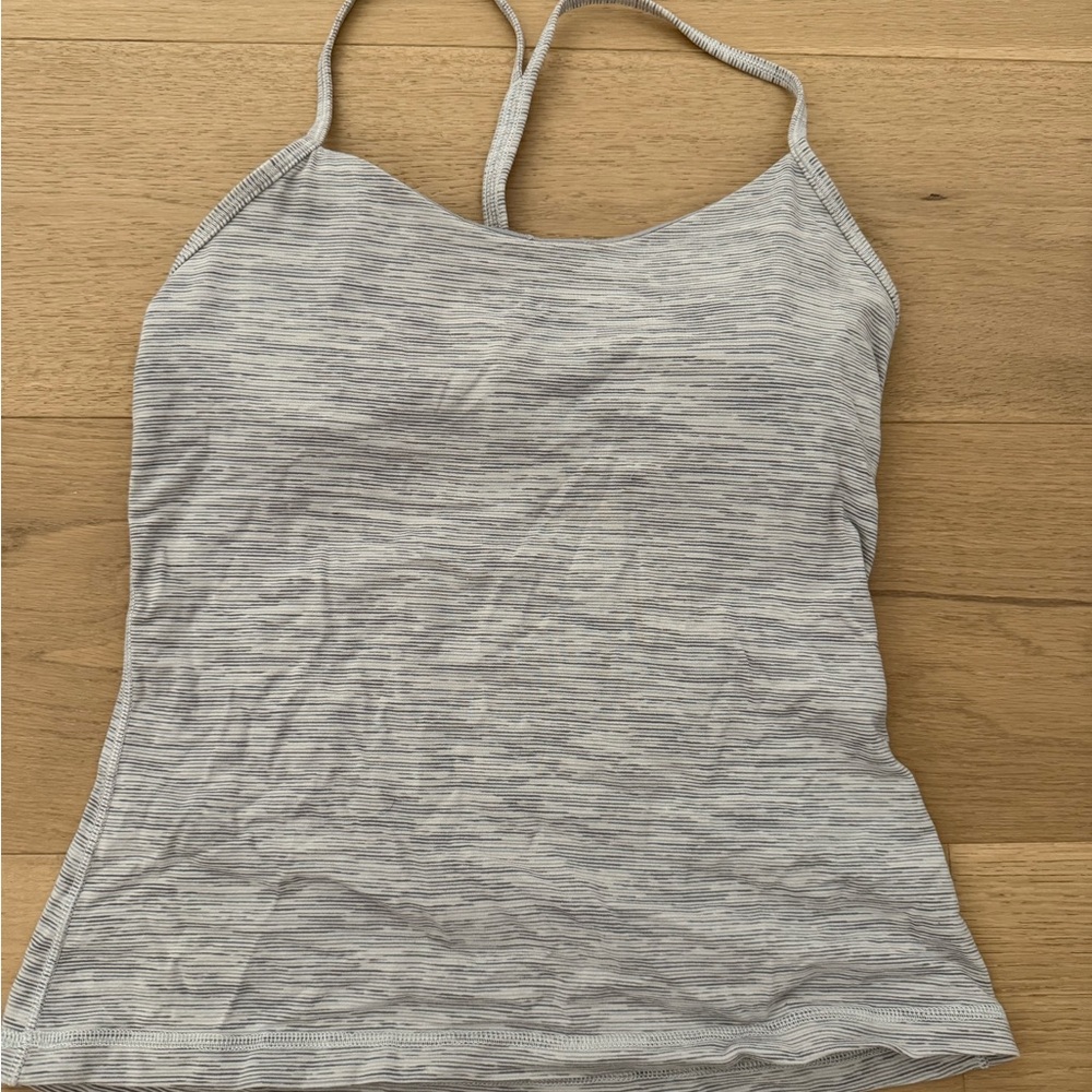 Lululemon Athletica Gray & White Power Y Tanktop